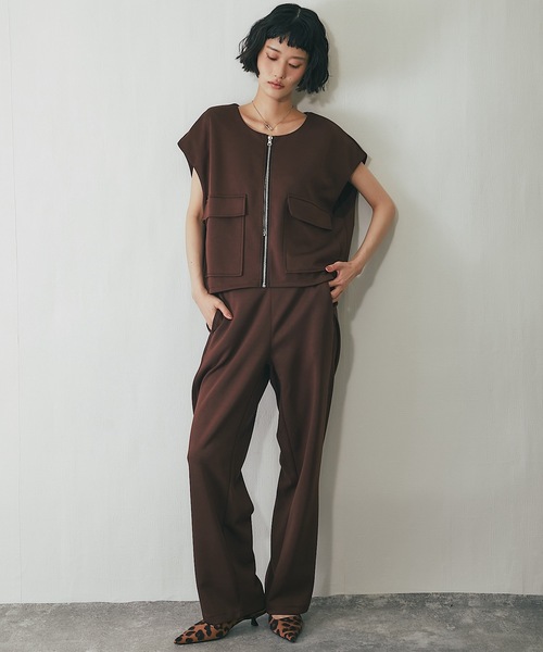 Still by hand リネン　ジップアップ　ベスト Still by hand リネン ジップアップ ベスト