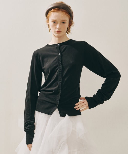 J1U by LA BELLE ETUDE（ジユウバイラベルエチュード）の「シアーチュールSETカーディガン（カーディガン/ボレロ・レディース・ホワイト/ピンク/ブラック/ライトブルー・FREE）」の9枚目の写真