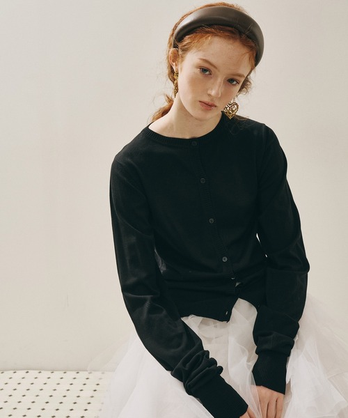 J1U by LA BELLE ETUDE（ジユウバイラベルエチュード）の「シアーチュールSETカーディガン（カーディガン/ボレロ・レディース・ホワイト/ピンク/ブラック/ライトブルー・FREE）」の13枚目の写真