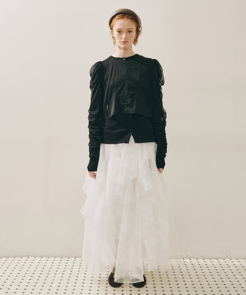 J1U by LA BELLE ETUDE（ジユウバイラベルエチュード）の「シアーチュールSETカーディガン（カーディガン/ボレロ・レディース・ホワイト/ピンク/ブラック/ライトブルー・FREE）」の17枚目の写真