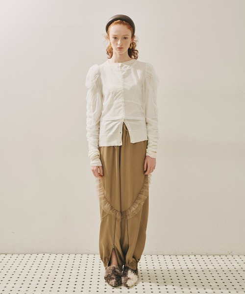 J1U by LA BELLE ETUDE（ジユウバイラベルエチュード）の「シアーチュールSETカーディガン（カーディガン/ボレロ・レディース・ホワイト/ピンク/ブラック/ライトブルー・FREE）」の21枚目の写真