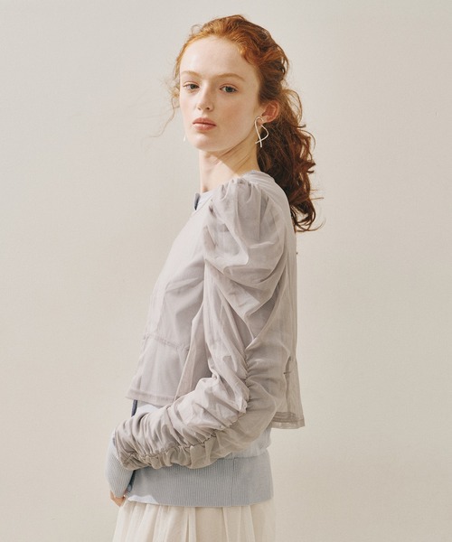 J1U by LA BELLE ETUDE（ジユウバイラベルエチュード）の「シアーチュールSETカーディガン（カーディガン/ボレロ・レディース・ホワイト/ピンク/ブラック/ライトブルー・FREE）」の22枚目の写真