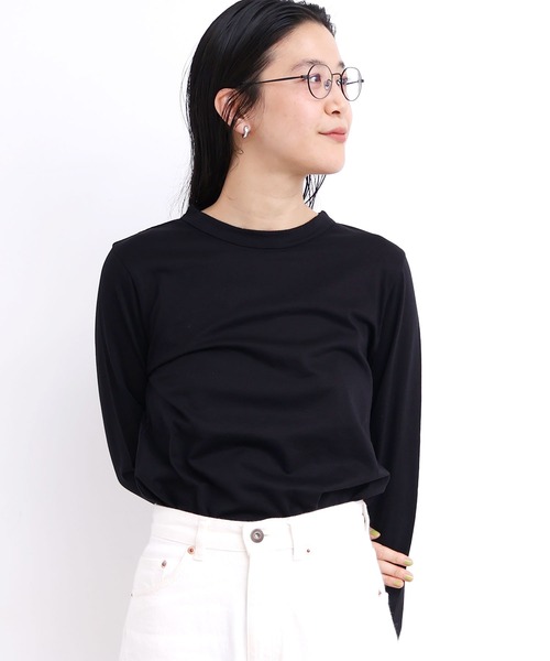 fig Ｌondon（フィグロンドン）の「_simple smooth long sleeve（Tシャツ/カットソー・レディース・ホワイト/ブラック・FREE）」の2枚目の写真