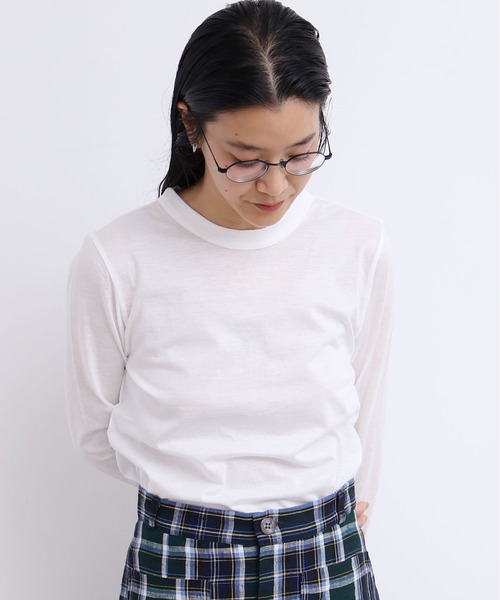 fig Ｌondon（フィグロンドン）の「_simple smooth long sleeve（Tシャツ/カットソー・レディース・ホワイト/ブラック・FREE）」の4枚目の写真