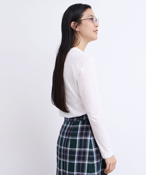 fig Ｌondon（フィグロンドン）の「_simple smooth long sleeve（Tシャツ/カットソー・レディース・ホワイト/ブラック・FREE）」の6枚目の写真