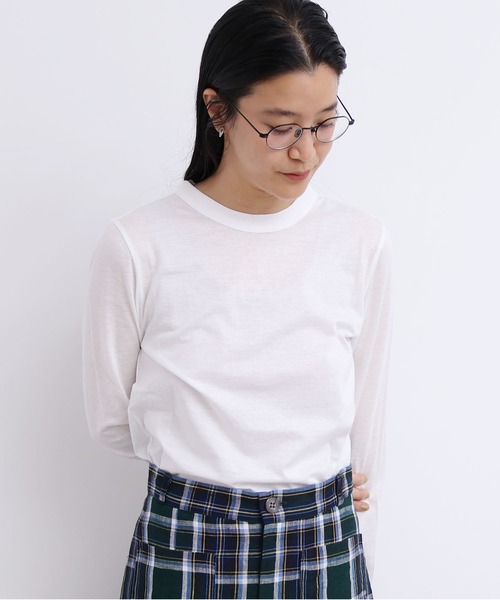 fig Ｌondon（フィグロンドン）の「_simple smooth long sleeve（Tシャツ/カットソー・レディース・ホワイト/ブラック・FREE）」の7枚目の写真