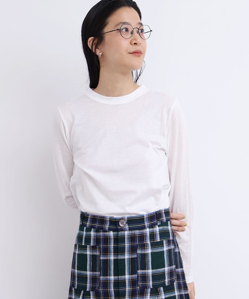 fig Ｌondon（フィグロンドン）の「_simple smooth long sleeve（Tシャツ/カットソー・レディース・ホワイト/ブラック・FREE）」の8枚目の写真