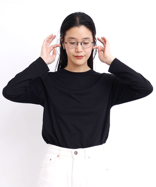 fig Ｌondon（フィグロンドン）の「_simple smooth long sleeve（Tシャツ/カットソー・レディース・ホワイト/ブラック・FREE）」の17枚目の写真