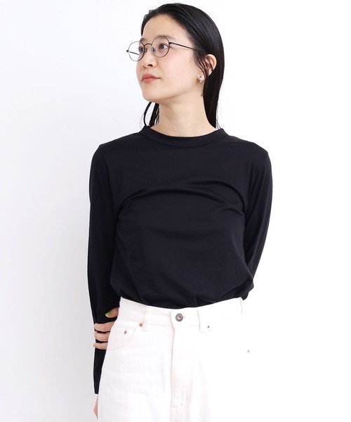 fig Ｌondon（フィグロンドン）の「_simple smooth long sleeve（Tシャツ/カットソー・レディース・ホワイト/ブラック・FREE）」の18枚目の写真