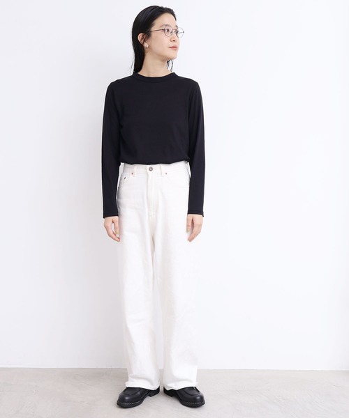fig Ｌondon（フィグロンドン）の「_simple smooth long sleeve（Tシャツ/カットソー・レディース・ホワイト/ブラック・FREE）」の20枚目の写真