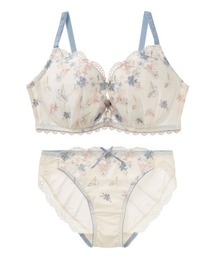 tutuanna（チュチュアンナ）の「[永遠のブラ]コロレブーケブラ&ショーツセット(大きな胸を小さく見せるタイプ)(Eカップ)（ブラ&ショーツ）」