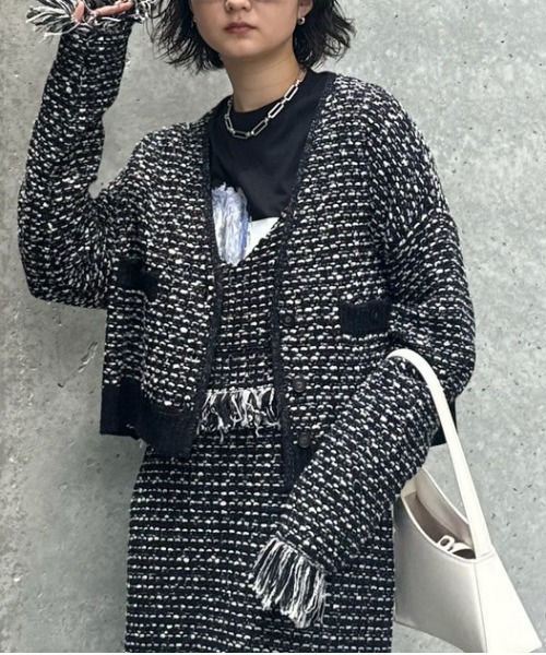 UND TWEED SHORT KNIT CARDIGAN（カーディガン/ボレロ）｜Ameri