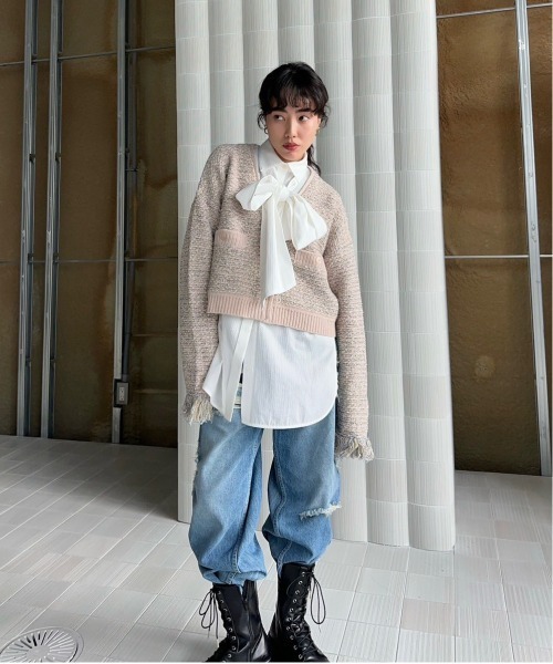 UND TWEED SHORT KNIT CARDIGAN（カーディガン/ボレロ）｜Ameri