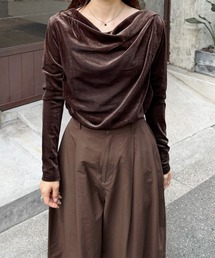 LE MORE | ドレープデザインベロアトップス(Tシャツ/カットソー)