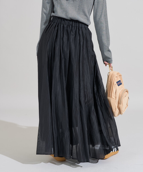 FREAK'S STORE(フリークスストア)の「エアリー ボリュームスカート/シアーレイヤード ロングスカート(スカート・レディース・ブルー/ワイン/ブラック・フリ-)」の2枚目の写真