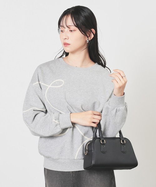Honeys(ハニーズ)の「コード刺繍ゆるトップス(スウェット・レディース・ブラック/杢グレー/アイボリー/イエロー・S/M/LL/L)」の20枚目の写真