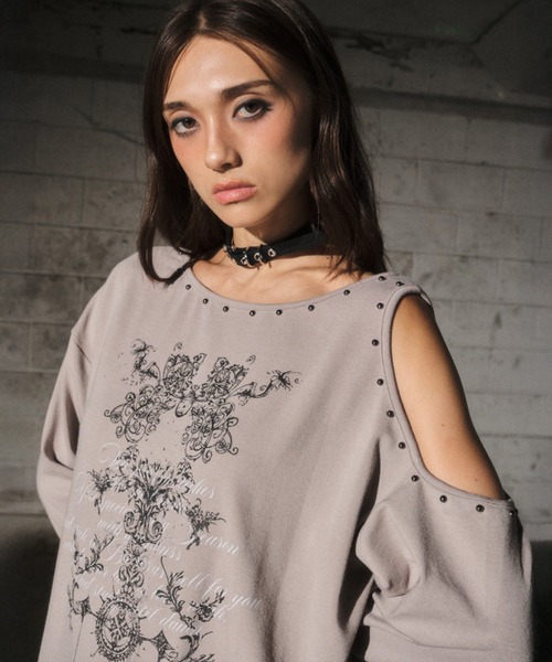 Midnight Move（ミッドナイトムーブ）の「A'GEM/9 × .kom 『MIDNIGHT MOVE/ミッドナイトムーブ』2ホール ロングスリーブ（Tシャツ/カットソー・レディース・ベージュ/ブラック/グレー・FREE）」の3枚目の写真