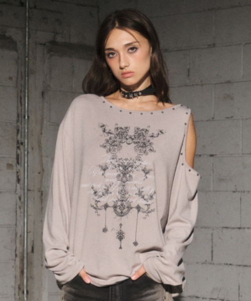 Midnight Move（ミッドナイトムーブ）の「A'GEM/9 × .kom 『MIDNIGHT MOVE/ミッドナイトムーブ』2ホール ロングスリーブ（Tシャツ/カットソー・レディース・ベージュ/ブラック/グレー・FREE）」の15枚目の写真