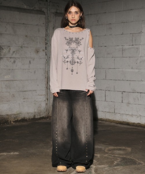 Midnight Move（ミッドナイトムーブ）の「A'GEM/9 × .kom 『MIDNIGHT MOVE/ミッドナイトムーブ』2ホール ロングスリーブ（Tシャツ/カットソー・レディース・ベージュ/ブラック/グレー・FREE）」の18枚目の写真