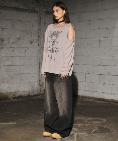 Midnight Move（ミッドナイトムーブ）の「A'GEM/9 × .kom 『MIDNIGHT MOVE/ミッドナイトムーブ』2ホール ロングスリーブ（Tシャツ/カットソー・レディース・ベージュ/ブラック/グレー・FREE）」の19枚目の写真
