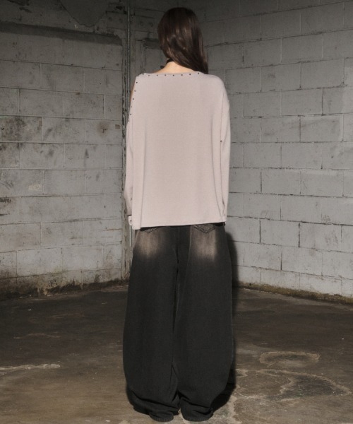 Midnight Move（ミッドナイトムーブ）の「A'GEM/9 × .kom 『MIDNIGHT MOVE/ミッドナイトムーブ』2ホール ロングスリーブ（Tシャツ/カットソー・レディース・ベージュ/ブラック/グレー・FREE）」の20枚目の写真