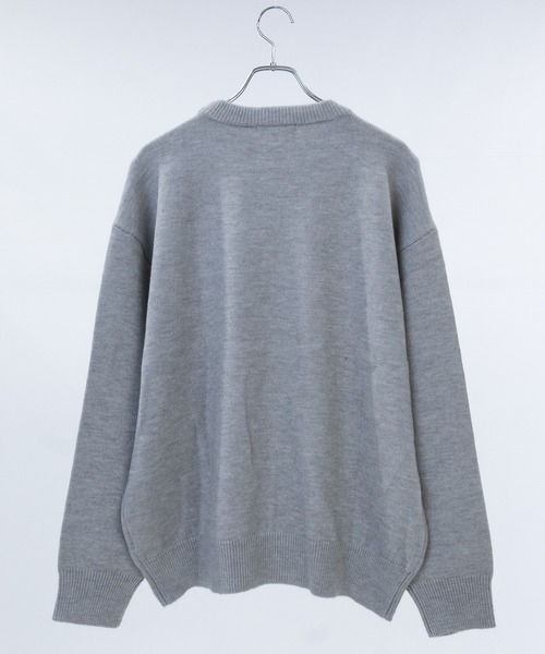 JOHN'S CLOSET（ジョンズクローゼット）の「【13】ハート/星 モチーフ ハンドステッチ クルーネックニット（ニット/セーター・メンズ・グレー系2/ブラック系2/ネイビー系2/ブラック系1/グレー系1/ネイビー系1・MEDIUM/LARGE）」の8枚目の写真