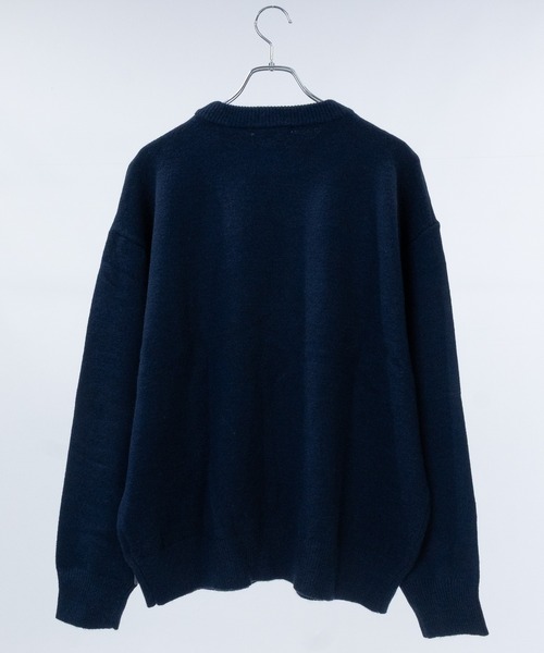 JOHN'S CLOSET（ジョンズクローゼット）の「【13】ハート/星 モチーフ ハンドステッチ クルーネックニット（ニット/セーター・メンズ・グレー系2/ブラック系2/ネイビー系2/ブラック系1/グレー系1/ネイビー系1・MEDIUM/LARGE）」の9枚目の写真