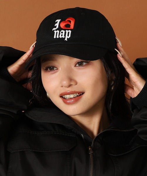 ANAP（アナップ）の「I LOVE anap 刺繍 CAP（キャップ・レディース・ブラック/ブラウン/ピンク・FREE）」の7枚目の写真