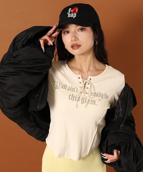 ANAP（アナップ）の「I LOVE anap 刺繍 CAP（キャップ・レディース・ブラック/ブラウン/ピンク・FREE）」の11枚目の写真