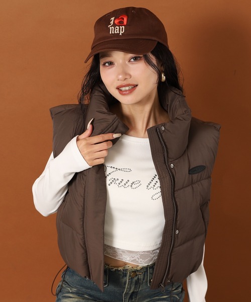 ANAP（アナップ）の「I LOVE anap 刺繍 CAP（キャップ・レディース・ブラック/ブラウン/ピンク・FREE）」の14枚目の写真