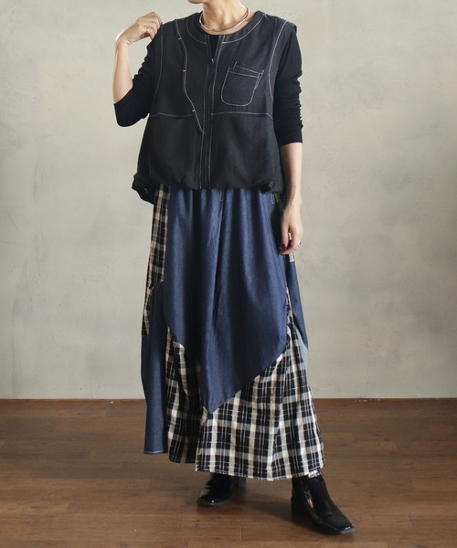 kese-moi（ケセモイ）の「バルーンステッチデザインベスト（ニット/セーター・レディース・ブラック・FREE）」の8枚目の写真