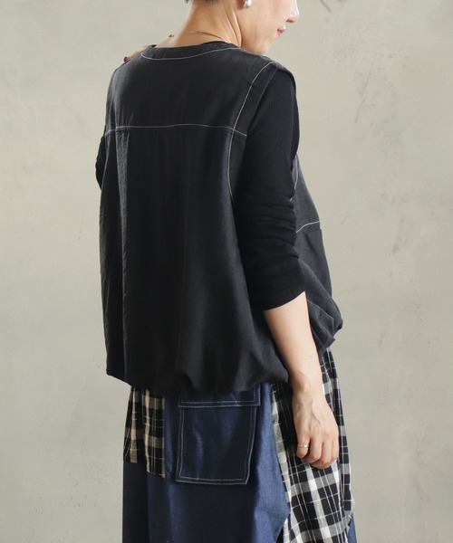 kese-moi（ケセモイ）の「バルーンステッチデザインベスト（ニット/セーター・レディース・ブラック・FREE）」の14枚目の写真