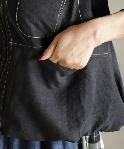 kese-moi（ケセモイ）の「バルーンステッチデザインベスト（ニット/セーター・レディース・ブラック・FREE）」の16枚目の写真