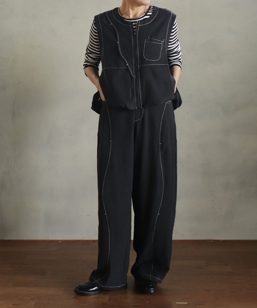 kese-moi（ケセモイ）の「バルーンステッチデザインベスト（ニット/セーター・レディース・ブラック・FREE）」の4枚目の写真