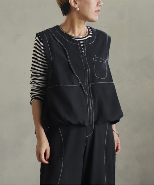 kese-moi（ケセモイ）の「バルーンステッチデザインベスト（ニット/セーター・レディース・ブラック・FREE）」の3枚目の写真