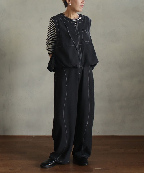 kese-moi（ケセモイ）の「バルーンステッチデザインベスト（ニット/セーター・レディース・ブラック・FREE）」の5枚目の写真