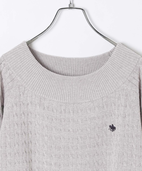 Heather(ヘザー)の「【POLO BCS(ポロ・ビーシーエス)】オフショルニット 595506(ニット/セーター・レディース・アイボリー/グレー/ベージュ・FREE)」の7枚目の写真