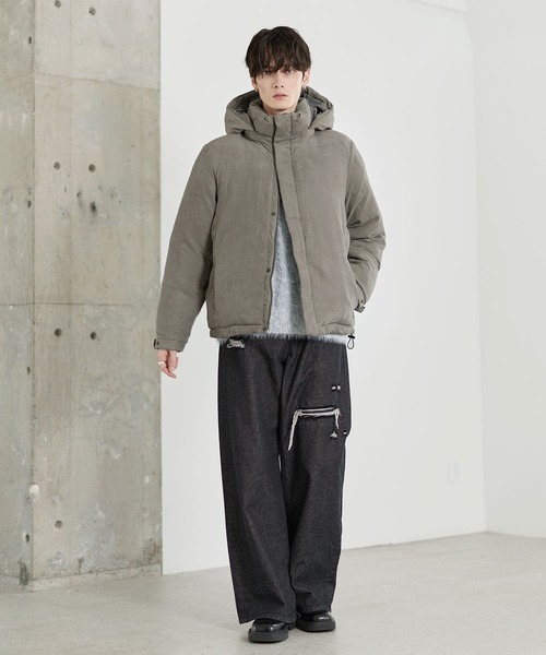 セール】フード脱着可能2wayポリスウェード中綿ジャケット（その他