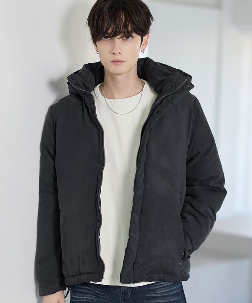 フード脱着可能2wayポリスウェード中綿ジャケット（その他アウター