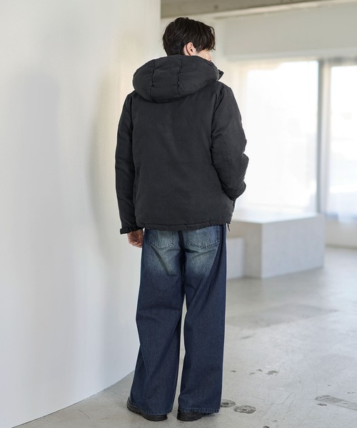 セール】フード脱着可能2wayポリスウェード中綿ジャケット（その他