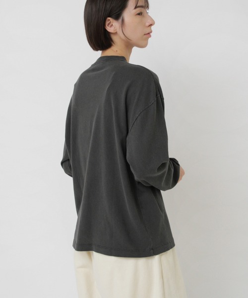 RNA-N(アールエヌエーエヌ)の「M2537 ゆる天竺ヘンリー(Tシャツ/カットソー・レディース・キナリ/スミクロ/オフホワイト・FREE)」の9枚目の写真