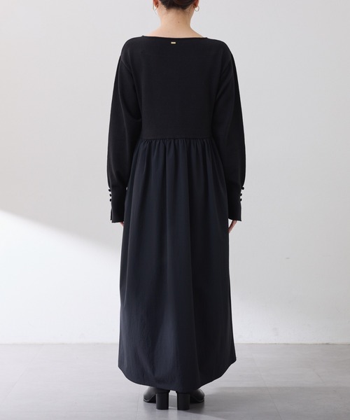 セール】ニットドッキングフレアワンピース（ワンピース）｜COLLAGE