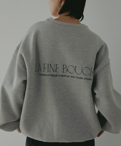 A part by（アパートバイ）の「【LA FINE BOUCHEコラボ】ロゴスウェット（スウェット・レディース・ボルドー/ライトグレー/ブルー・FREE）」の19枚目の写真