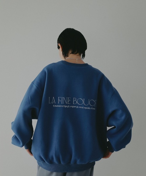 A part by（アパートバイ）の「【LA FINE BOUCHEコラボ】ロゴスウェット（スウェット・レディース・ボルドー/ライトグレー/ブルー・FREE）」の7枚目の写真