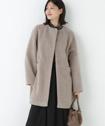 human woman｜ヒューマンウーマンのノーカラーコート（ベージュ