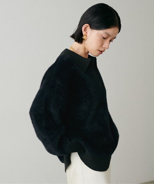 LARUTA（ラルータ）の「【LARUTA】スキッパーシャギーニットプルオーバー（ニット/セーター・レディース・ブラウン/ブラック/アイボリー/グレイッシュベージュ・FREE）」の14枚目の写真