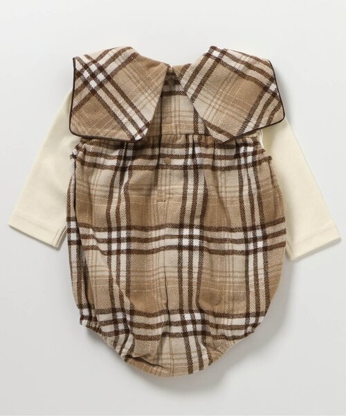 apres les cours(アプレレクール)の「セーラー衿サロペット+インナーセット(その他ベビーウェア・キッズ・アイボリー/ブラウン・70/80)」の3枚目の写真