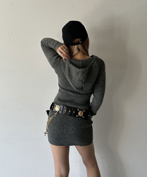 ハーフジップパーカーニットワンピース（ワンピース）｜d.i.a.（ダイヤ