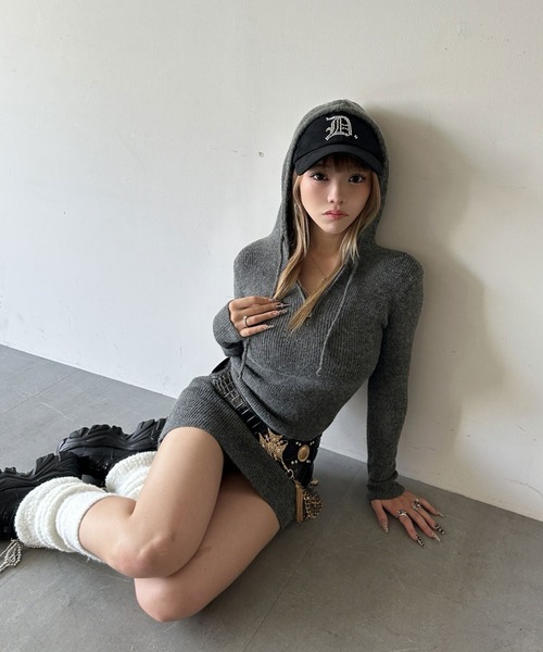 ハーフジップパーカーニットワンピース（ワンピース）｜d.i.a.（ダイヤ