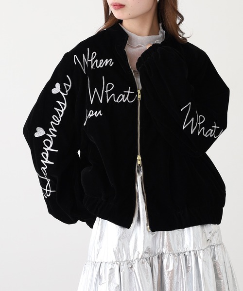 KILKI(キルキー)の「kilki レトロ ベロアブルゾン(ブルゾン・レディース・ブラック系その他/ブラック×ピンク/ブラック×シルバー・FREE)」の1枚目の写真